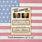 George Washington John Adams Collectible Replica Presidential Signature Card