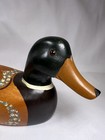Mallard Duck Decoy Vintage Hand Carved And Painted Wood With Glass Eyes 9 5   