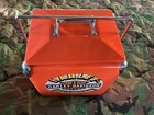 Rare Authentic Orange Harley-davidson Steel Cooler Box Retro W  Bottle Opener