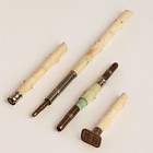 French Writing Tools Set Bone Handles Dip Pencil Holder Wax Seal 19th Century