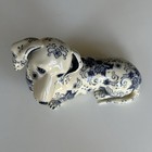Vtg Danbury Mint Elegant Companion Blue Delft Dachshund Dog   Figurine Paisley