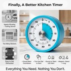 Searon Magnetic Visual Kitchen Timer  60 Min  Led Alert  No Winding  Blue