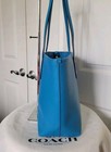 Coach City Zip Crossgrain Med Tote Shoulder Bag Vivid Blue   Silver F58846