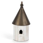 Gerson 21 9  Wooden Birdhouse D  cor   rustic White   Brown Accent For Home  garden