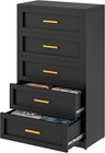 Cofar 47 72   Metal 5 Drawer Tall Dresser Storage Cabinet For Bedroom livingroom