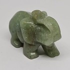 214 - Hand Carved Natural Green Aventurine Jade Elephant Statue Good Luck Stone