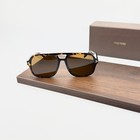 Tom Ford Tf884 Tortoise Frame Brown Lens Aviator Sunglasses New W  Box