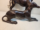Greyhound Bronze Dog Figurine Statue Italian Whippet Sculpture Pair