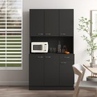 Black 6-door Wardrobe Cabinet With Drawer   Shelf  70 87  Tall