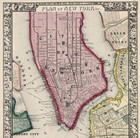 1864 New York City Map Original  13x10 5  Brooklyn - Manhattan - Williamsburg