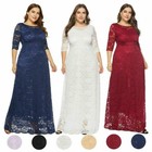 Women s Plus Size Maxi Cocktail Party Wedding Evening Formal Lace Long Dresses