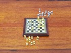 Miniature Chess Set With Chess Pieces Metal 1 12 Scale  non-magnetic  Board Game