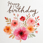 Happy Birthday Card Printable   Floral Watercolor Digital Download   Gift Card