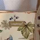 Longaberger Homestead Botanical Floral Butterfly Canvas Tote Bag Cream Tan New