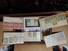  Stamp Collection Estate Box 2lb Lot Dealer Cards Glassines Covers  