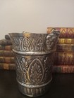 Antique 800 Silver Bucket With The Great Pan Head Handles 
