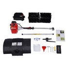 52cc Gas Power Sweeper Broom Driveway Turf Artificial Grass Brush Snow Cleaning