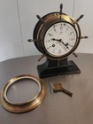 Schatz Ships Bell Wheel 8 Day 7 Jewel Mantle Clock On Stand Works Germany 