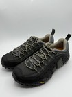 Merrell Men   s Intercept Black Trail Hiking Shoes Vibram Leather Sneaker Shoes