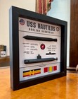 Uss Nautilus Submarine Memorial Display  Ssn-571  Shadow Box  9  X 9   Black