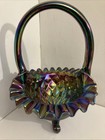 Vintage Fenton Carnival Glass Basket Signed Wc Fenton 1970   s Great Condition