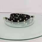 Bandolier Black Leather Strap With Gold Studs Crossbody Iphone Case Strap