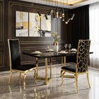 Modern Velvet Dining Chairs Set Of 2  Gold Stainless Steel Legs High Back Chair