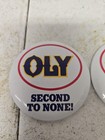 Pair Of Vintage  oly  Olympia Beer Pinback Buttons