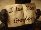 Black Bear Figurine I Love You Grandpa Faux Wood Carved Lodge Cabin Home Decor 