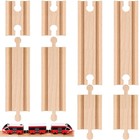 8-pack Wood Train Track Expansion Set - Compatible With Most Train Sets  Mixed S