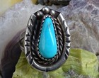 Vintage Native American Navajo Turquoise Ring Signed Sc Size 6 Sterling Silver