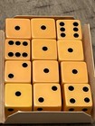 Old Mustard Butterscotch Bakelite 12 Dice Set In Box Rare 062225fba