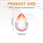 50pcs Teardrop Rhinestone 10x14 Mm Pointed Back Rhinestone Beads orange white