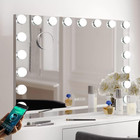 Bluetooth Hollywood Vanity Mirror 32x23 Inch 3 Color Modes   5x Magnifier 18 Led