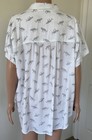 Jane  Delancey Black   White Novelty Big Cat Tiger Short Sleeve Button Down Top