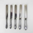 Lot Of 5 Antique Old Colony 10  Silverplate French Hollow Dinner Knives