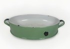 Vintage Antique Mint Green Enamelware Farmhouse Roast Pan