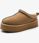Women s Brown Slip-on Platform Slippers Faux Fur Lined Non-slip Us 11