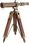 Nautical Brass Antique Telescope Spyglass With Wooden Stand Home Decor Gift