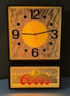 Vtg 1985 Adolph Coors Beer Illuminated Wood Grain Plastic Case Wall Clock -works