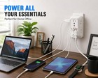 6 Outlet Wall Extender Surge Protector 4 Usb Ports Dual Usb-c Fast Charge