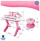 Kids Piano Keyboard 31 Keys With Microphone Stool Pink Toddler Girls Birthday