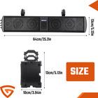 26in Rgb Atv Utv Sound Bar Speaker Marine Soundbar For 1 2  To 2  Roll Universal