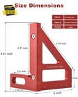 Imperial 3d Multi-angle Measuring Ruler 45 90 Degree Aluminum Alloy Woodworking 