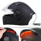 Flip Up Modular Full Face Motorcycle Helmet Dual Visors With Led Dot Brand New