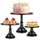 3x Cake Stand Pedestal Metal Cupcake Display Plate Dessert Holder For Christmas