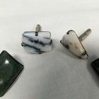 Vintage Polished Stone Sterling Men s Cufflinks 