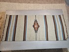 Vintage Chimayo Or Zapotec Native Mexican Wool Rug Hand Woven Textile 65 x28 