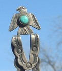 Vintage Navajo  Silver   Turquoise Bookmark barrette  original Hand Made Piece
