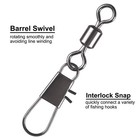 Barrel Snap Swivels Fishing  100pcs Rolling Swivel With Safety Snap Copper St   